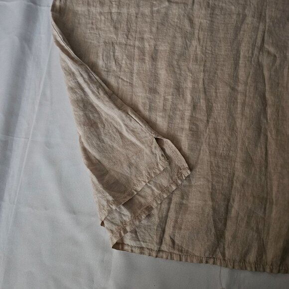 Bellambra Women's Sand Color 100% Pure Linen Short Sleeve Blouse Size Large NWT - Picture 12 of 14